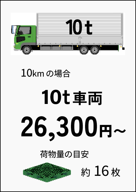 10kmの場合 10t車両26,300円～